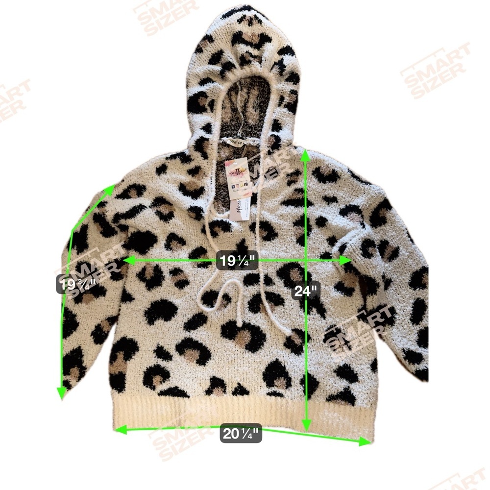 “New In” Leopard Print Hooded Soft Sweater - Picture 4 of 4